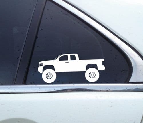 2X Lifted 4x4 stickers for Chevrolet Silverado 2nd gen 2007-2014 ext cab T177