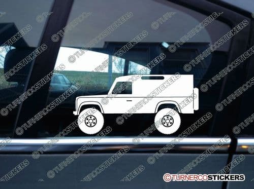 2x Lifted Land Rover Defender 110 VAN offroad 4x4 silhouette stickers