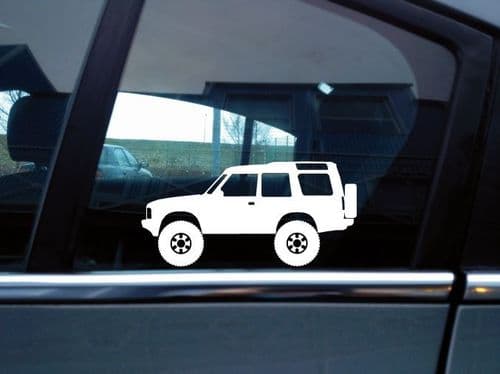 2x Lifted Land Rover Discovery SERIES 1 , 3-DOOR offroad 4x4 silhouette stickers