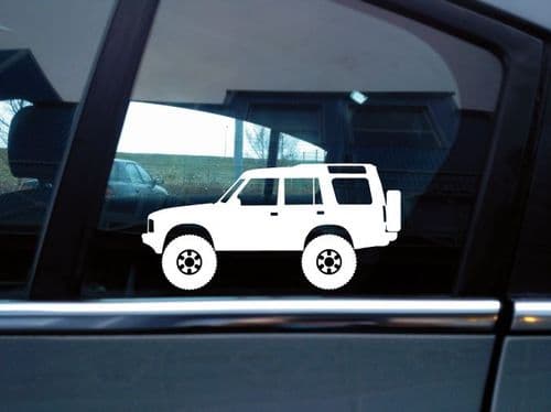 2x Lifted Land Rover Discovery SERIES 1 , 5-DOOR offroad 4x4 silhouette stickers