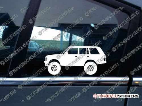 2X Lifted offroad 4x4 silhouette stickers - for Range Rover Classic 4-DOOR T191