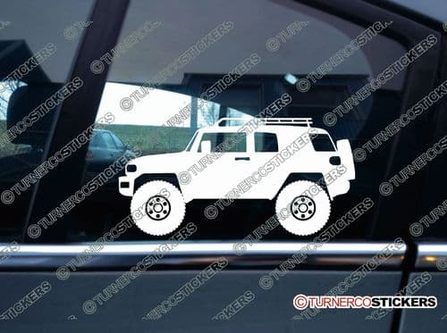 2x Lifted Toyota FJ Cruiser offroad 4x4 silhouette stickers