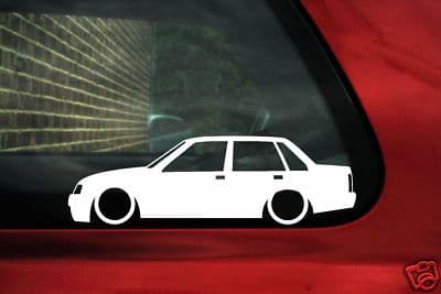 2x LOW 4 door saloon Vauxhall Nova / Opel Corsa A outline, silhouette stickers. Decals