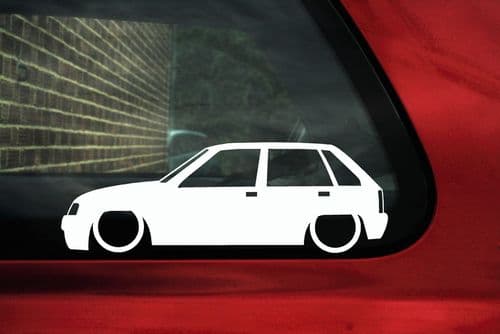 2x LOW 5 door Vauxhall Nova / Opel Corsa A (5 door) car Silhouette stickers, Decals