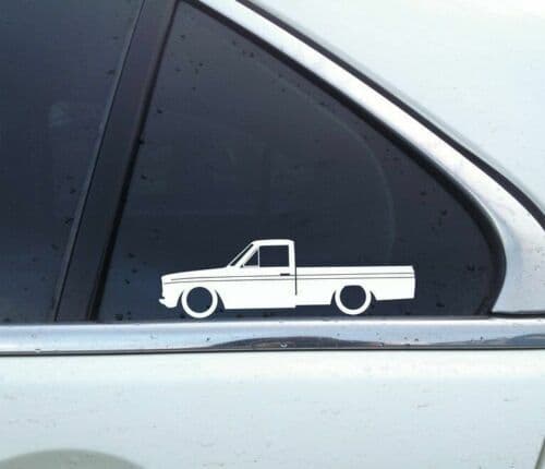 2X Low car outline JDM stickers - For Datsun 521 | classic lowered pickup L1371