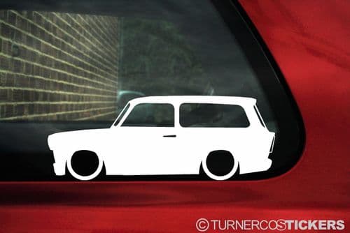 2x Low car outline stickers - for Trabant 601 WAGON / KOMBI lowered, stanced