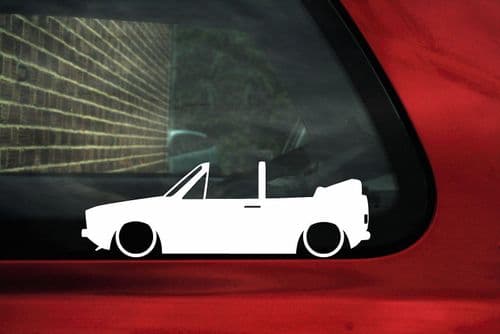 2x Low car outline stickers - for Volkswagen Mk1 Golf convertible cabrio cabby classic