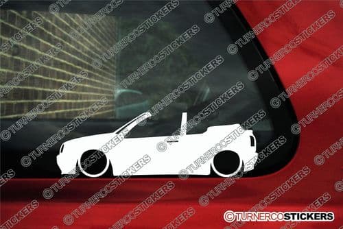 2x Low car outline stickers - for Volkswagen Mk3 Golf convertible cabrio retro cabby