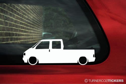 2x Low car outline stickers - for Volkswagen T4 double cab "pickup" converted transporter