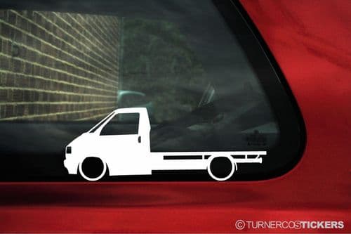 2x Low car outline stickers - for Volkswagen T4 transporter flatbed vw pickup