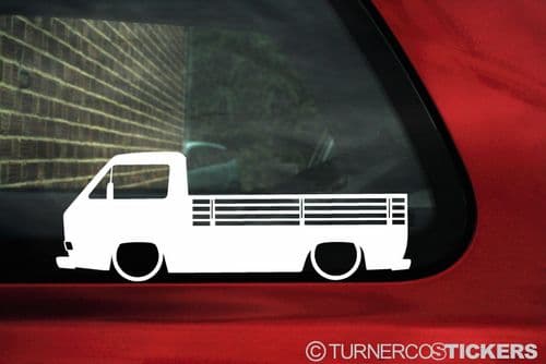 2x Low car outline stickers - for Volkswagen VW T25 / T3 Single cab, pickup , classic Transporter
