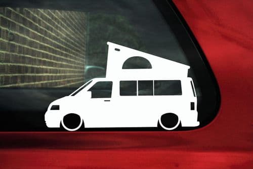 2x Low car outline stickers - for Volkswagen VW T5 California Camper