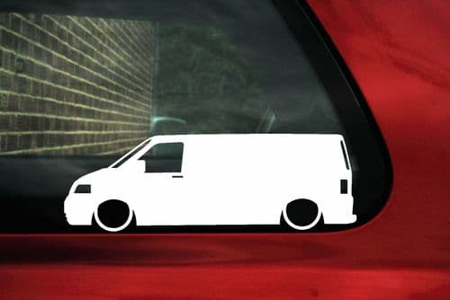 2x Low car outline stickers - for Volkswagen VW T5 Transporter van