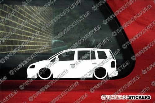 2x Low car outline stickers - for Volkswagen VW Touran Mk1 (2003-2006) stanced