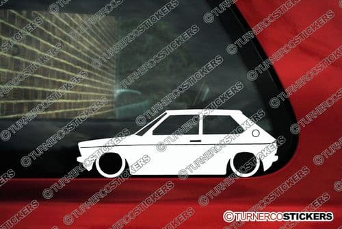 2x Low car outline stickers - for VW Polo MK1 classic volkswagen 1975-1981