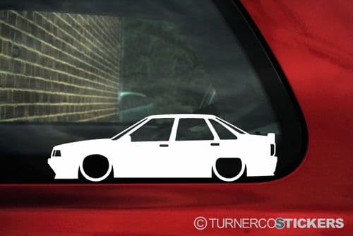 2x Low car outline stickers - Renault 21 Turbo saloon