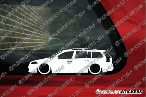 2x Low car outline stickers - Renault Megane mk2 estate wagon, 2002-2008