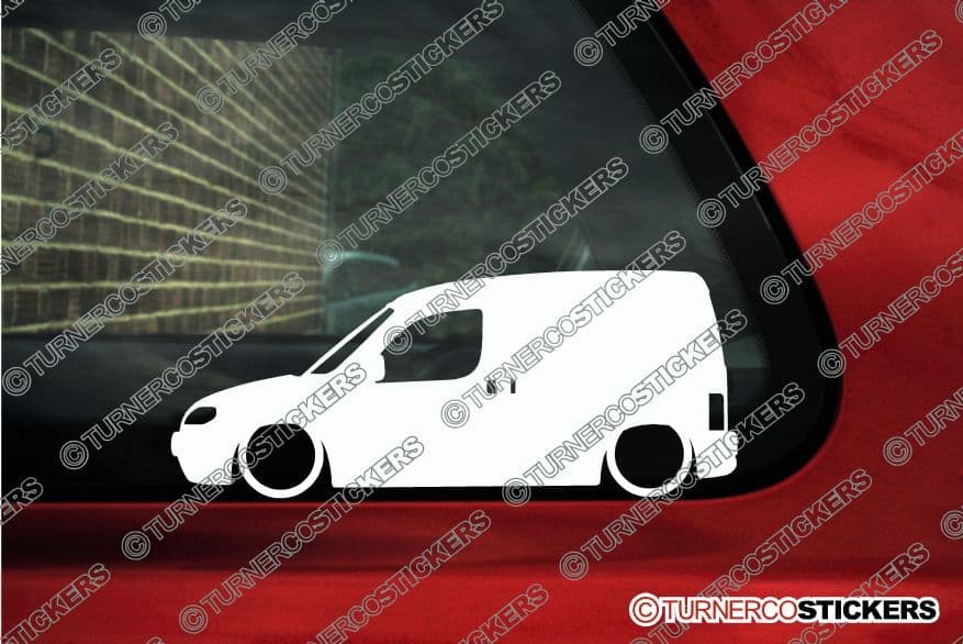 2x LOW Citroen Berlingo Van 1996-2002 Pre-facelift Lowered car outline  stickers 12cm wide