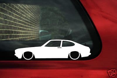 2x LOW Ford Capri mk2 Mk3 outline silhouette stickers