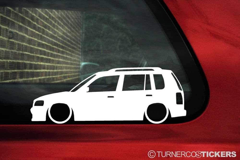 2x LOW Mazda Demio / 121 DW 1st Gen lowered car outline stickers Decals