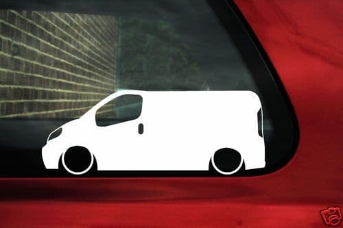 2x LOW Nissan Primastar van / panel Van outline , silhouette stickers, Decals