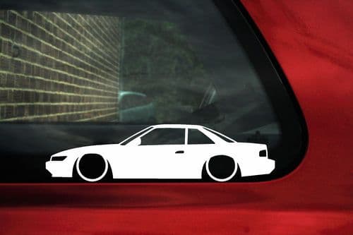 2x LOW Nissan Silvia S13 Coupe JDM outline, Silhouette stickers / Decals