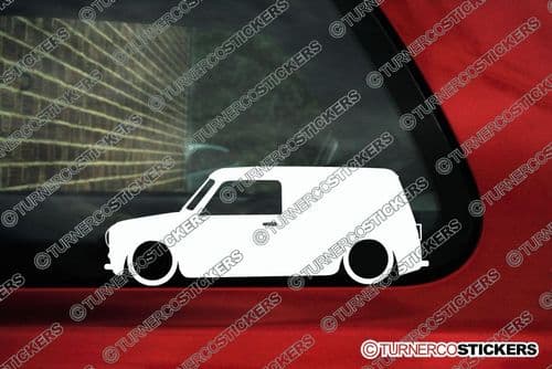 2x LOW Original Morris /austin Mini VAN ,Classic BMC Outline silhouette stickers, decals