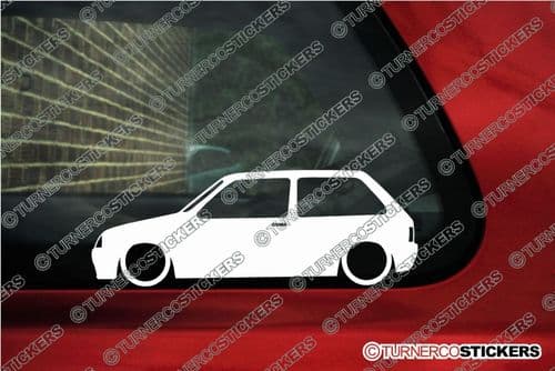 2x LOW Rover / MG Metro retro car outline stickers