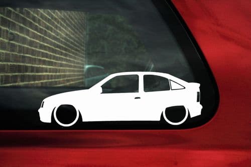 2x LOW Vauxhall mk2 Astra GSi - Opel Kadett E silhouette stickers, Decals