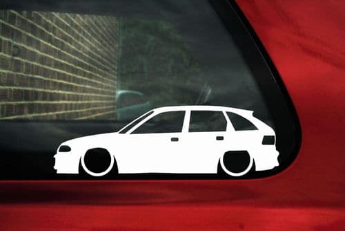 2x LOW Vauxhall / Opel Astra mk3 F 5-DOOR lowered silhouette stickers, Decals