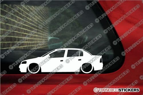 2x LOW Vauxhall / Opel Astra mk4 G 4-Door Sedan silhouette stickers, Decals