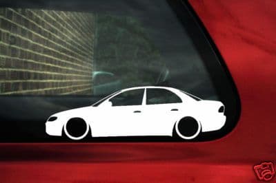 2x LOW vauxhall / opel Omega B, 2.2 16v, / 2.5, 2.6 V6 saloon,silhouette, outline stickers, Decals