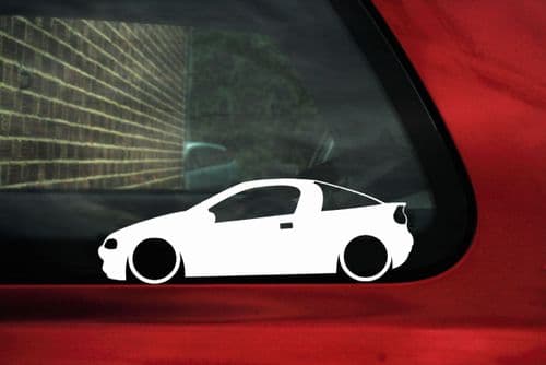 2x LOW Vauxhall / Opel Tigra A (1994–2000) Lowered silhouette stickers, Decals