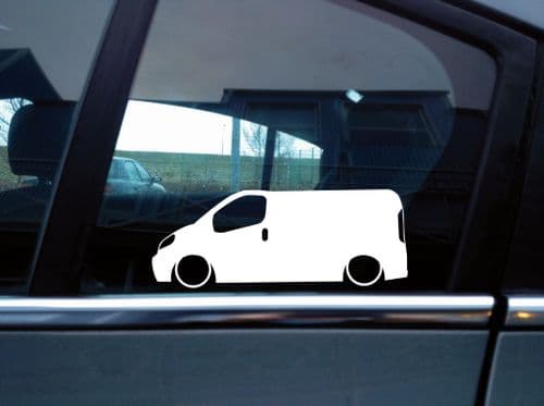 2x LOW Vauxhall / Opel Vivaro van silhouette stickers, Decals L310