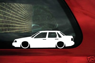 2x LOW Volvo 460 Turbo GLT sedan saloon outline silhouette stickers decals