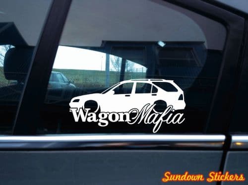 2X Low Wagon Mafia stickers (v2) for Honda Civic Aerodeck estate VTi 1995-2000