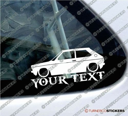 2x Lowered Audi 50 (1974-1978) CUSTOM TEXT Classic car silhouette stickers