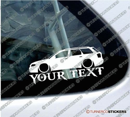 2x Lowered Audi A4 ( B6 ) AVANT RS4 Station Wagon CUSTOM TEXT car silhouette stickers