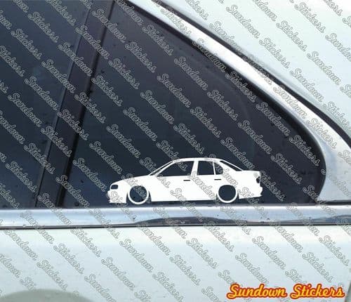 2X Lowered car JDM stickers for Nissan Primera P10 eGT sedan (no spoiler) L1114