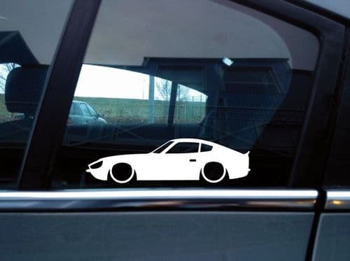 2X Lowered car outline JDM stickers - For Datsun 240z, 260z classic sports car L1374