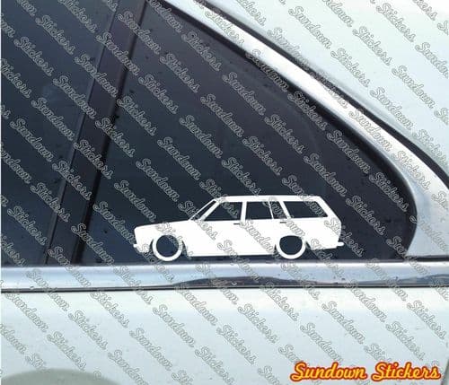 2X Lowered car outline JDM stickers - For Datsun 510 wagon Classic L1375