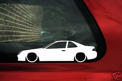 2X Lowered car outline JDM stickers - For Honda Prelude BB5 VTi / Si VTEC L1337