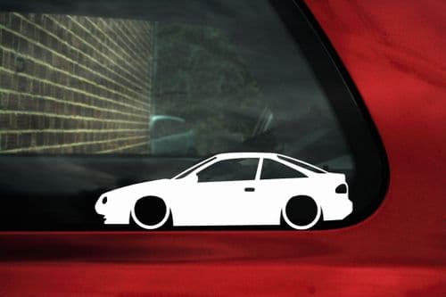 2X Lowered car outline JDM stickers - For Nissan 100NX | retro L1116