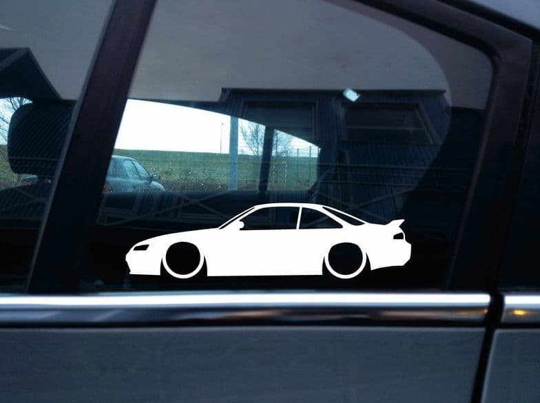 2X Lowered car outline JDM stickers For Nissan 240 SX Silvia S14