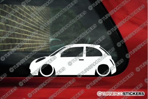 2X Lowered car outline JDM stickers - For Nissan Micra 3-door K12 2003-2010 L122