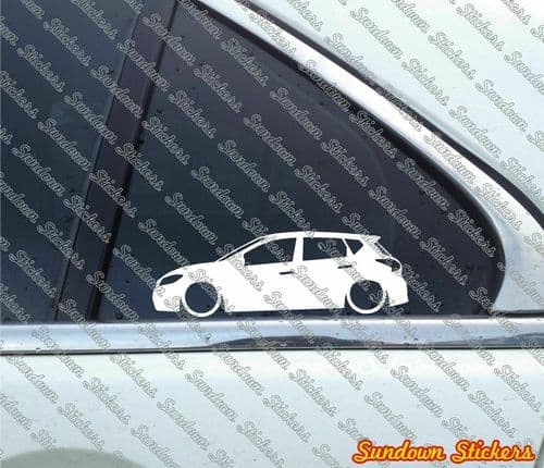 2X Lowered car outline JDM stickers - For Nissan Pulsar (C13; 2014-) L1129