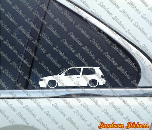 2X Lowered car outline JDM stickers - For Nissan Pulsar GTI ,N14 / SR18DE L1130
