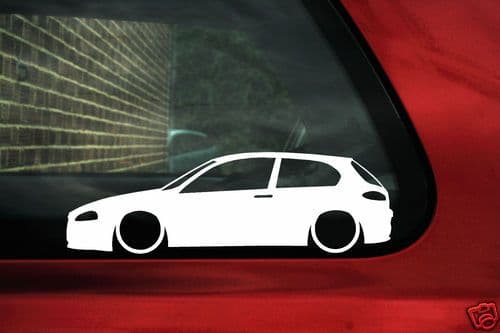2X Lowered car outline stickers for Alfa Romeo 147 (Facelift 2005+) 3-DOOR L1422