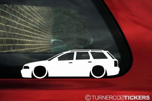 2x Lowered car outline stickers - for Audi A4 (B5) S4 Avant wagon | RS4 | L347