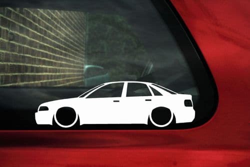 2x Lowered car outline stickers - for Audi A4 (B5) S4 sedan VAG L349